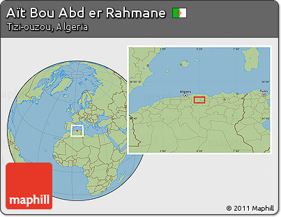 Savanna Style Location Map of Aït Bou Abd Er Rahmane