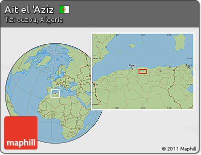 Savanna Style Location Map of Aït El 'Azîz