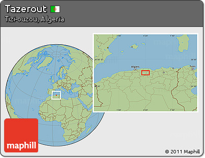 Savanna Style Location Map of Tazerout
