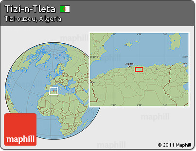 Savanna Style Location Map of Tizi-n-Tleta