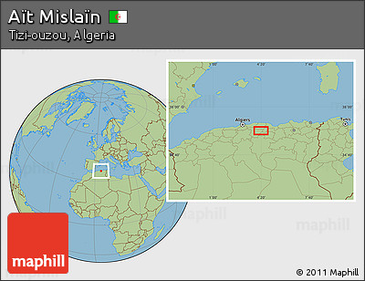 Savanna Style Location Map of Aït Mislaïn