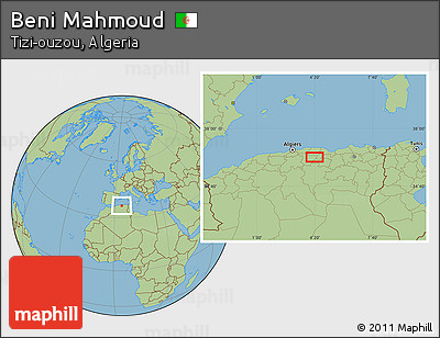 Savanna Style Location Map of Beni Mahmoud