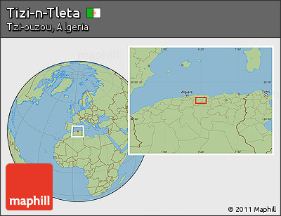 Savanna Style Location Map of Tizi-n-Tleta