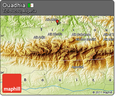Physical Map of Ouadhia