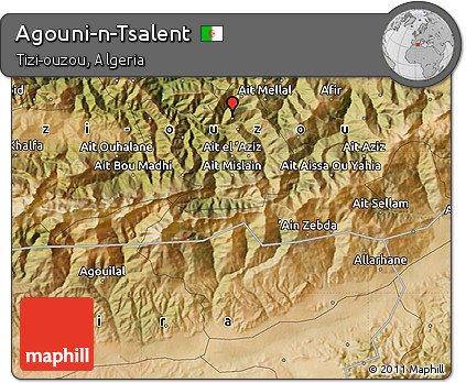 Satellite Map of Agouni-n-Tsalent