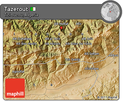 Satellite Map of Tazerout
