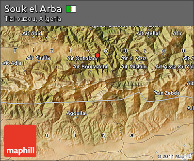 Satellite Map of Souk El Arba