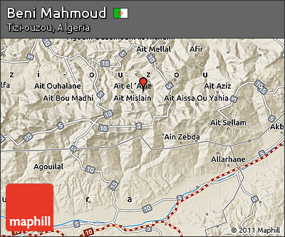 Shaded Relief Map of Beni Mahmoud