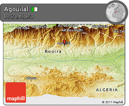 Physical Panoramic Map of Agouilal