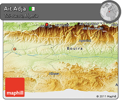 Physical Panoramic Map of Aït Adja