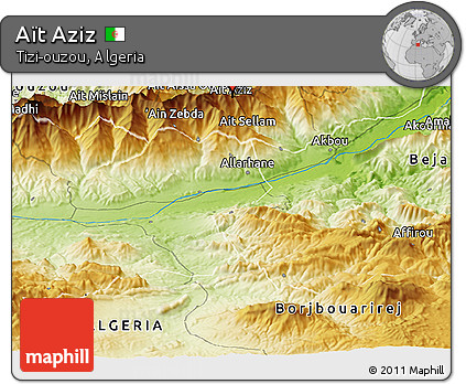 Physical Panoramic Map of Aït Aziz