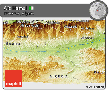 Physical Panoramic Map of Aït Hamsi