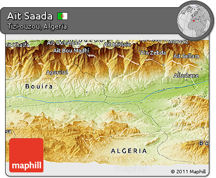 Physical Panoramic Map of Aït Saada