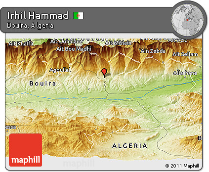 Physical Panoramic Map of Irhil Hammad