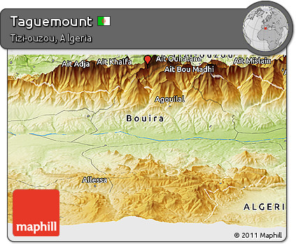 Physical Panoramic Map of Taguemount