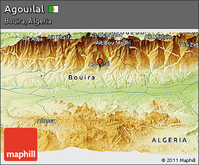Physical Panoramic Map of Agouilal