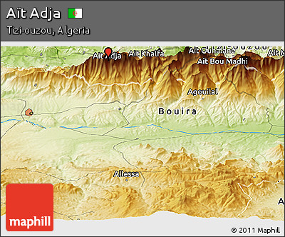 Physical Panoramic Map of Aït Adja