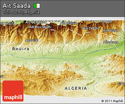 Physical Panoramic Map of Aït Saada