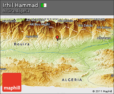 Physical Panoramic Map of Irhil Hammad