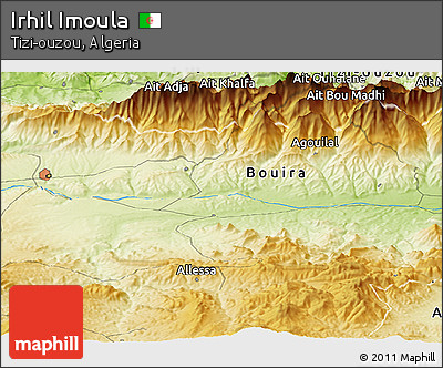 Physical Panoramic Map of Irhil Imoula