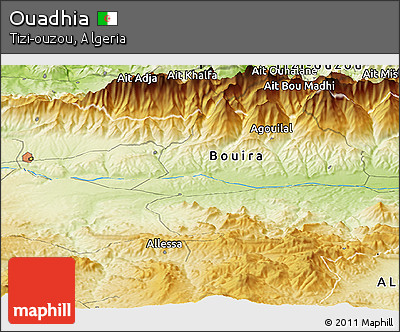 Physical Panoramic Map of Ouadhia