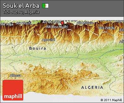 Physical Panoramic Map of Souk El Arba