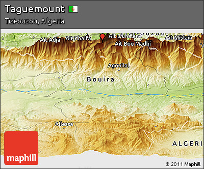 Physical Panoramic Map of Taguemount