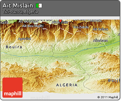 Physical Panoramic Map of Aït Mislaïn