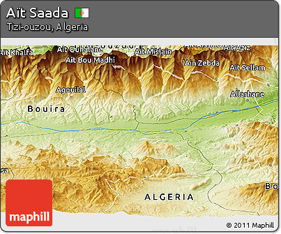 Physical Panoramic Map of Aït Saada
