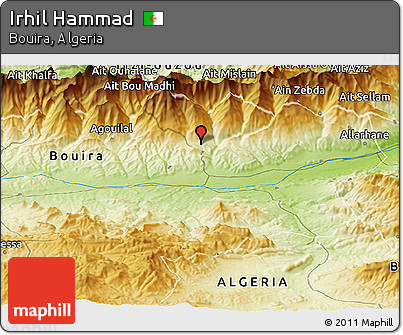 Physical Panoramic Map of Irhil Hammad