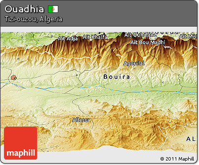 Physical Panoramic Map of Ouadhia