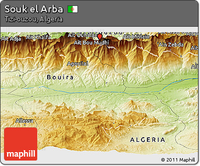 Physical Panoramic Map of Souk El Arba