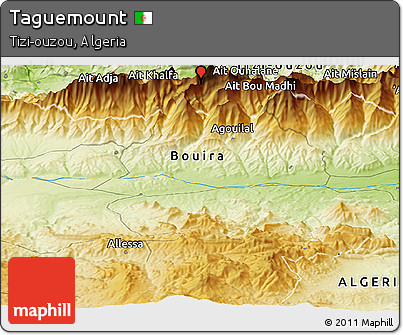 Physical Panoramic Map of Taguemount
