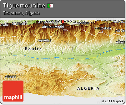 Physical Panoramic Map of Tiguemounine