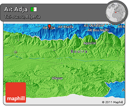 Political Panoramic Map of Aït Adja