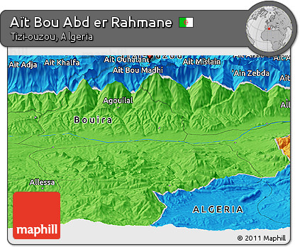 Political Panoramic Map of Aït Bou Abd Er Rahmane