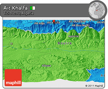 Political Panoramic Map of Aït Khalfa