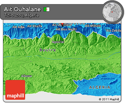 Political Panoramic Map of Aït Ouhalane