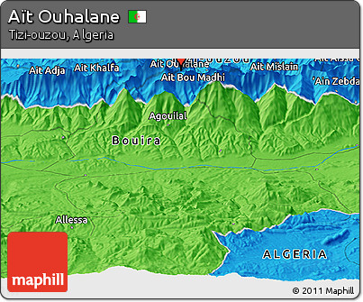 Political Panoramic Map of Aït Ouhalane