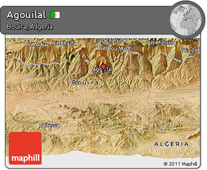 Satellite Panoramic Map of Agouilal