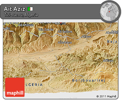 Satellite Panoramic Map of Aït Aziz