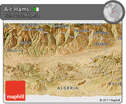 Satellite Panoramic Map of Aït Hamsi