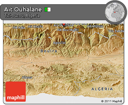Satellite Panoramic Map of Aït Ouhalane