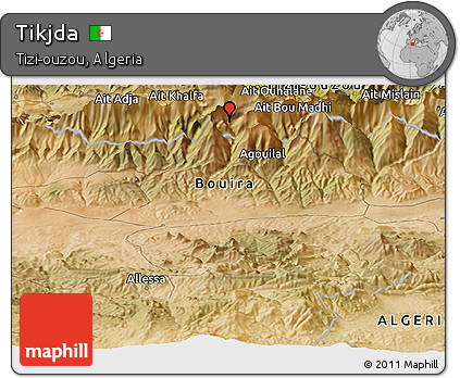 Satellite Panoramic Map of Tikjda