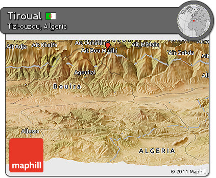 Satellite Panoramic Map of Tiroual
