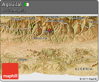 Satellite Panoramic Map of Agouilal