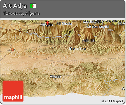 Satellite Panoramic Map of Aït Adja