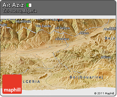 Satellite Panoramic Map of Aït Aziz