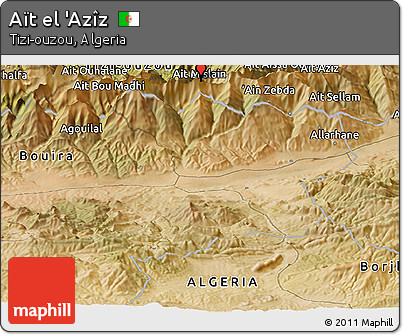 Satellite Panoramic Map of Aït El 'Azîz
