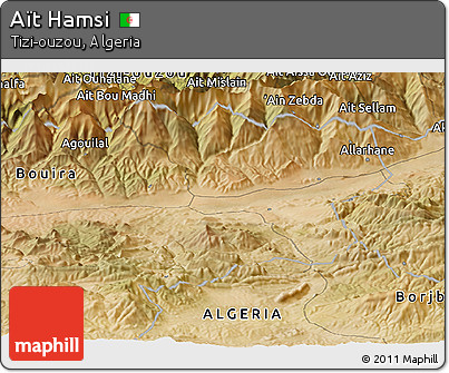 Satellite Panoramic Map of Aït Hamsi